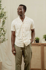 COLLINS SLIM SHIRT Dune Chevron