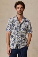 CABANA TOWEL TERRY SHIRT Ivory Tropic Trees