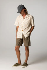 DYLAN PRINTED SS Painted Check Ecru