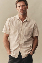 CONRAD SS SHIRT Heather Oat Pincord