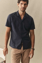 DAVIS SHIRT Navy Floral Embroidery