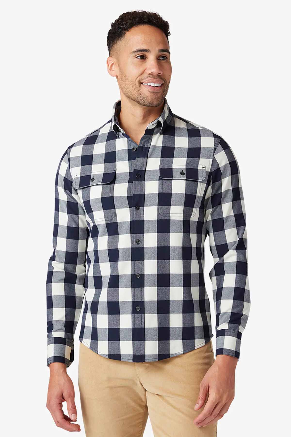 CITY FLANNEL Navy Buffalo Plaid