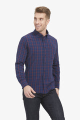 CITY FLANNEL Navy Red Multi Large Plaid