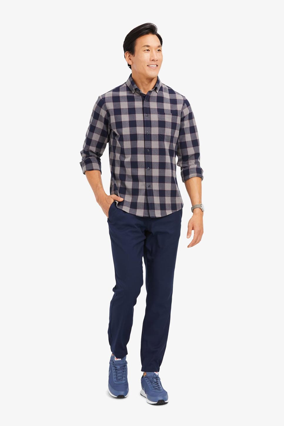 CITY FLANNEL Navy Large Check