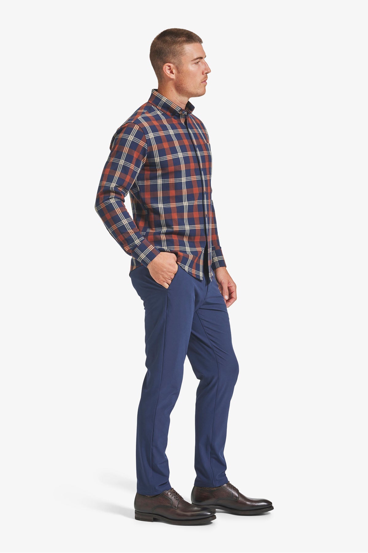 CITY FLANNEL Rust Tan Large Multi Plaid