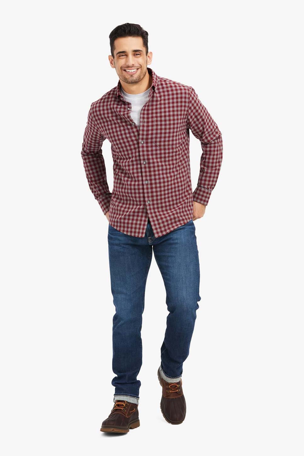 CITY FLANNEL Burgundy Check