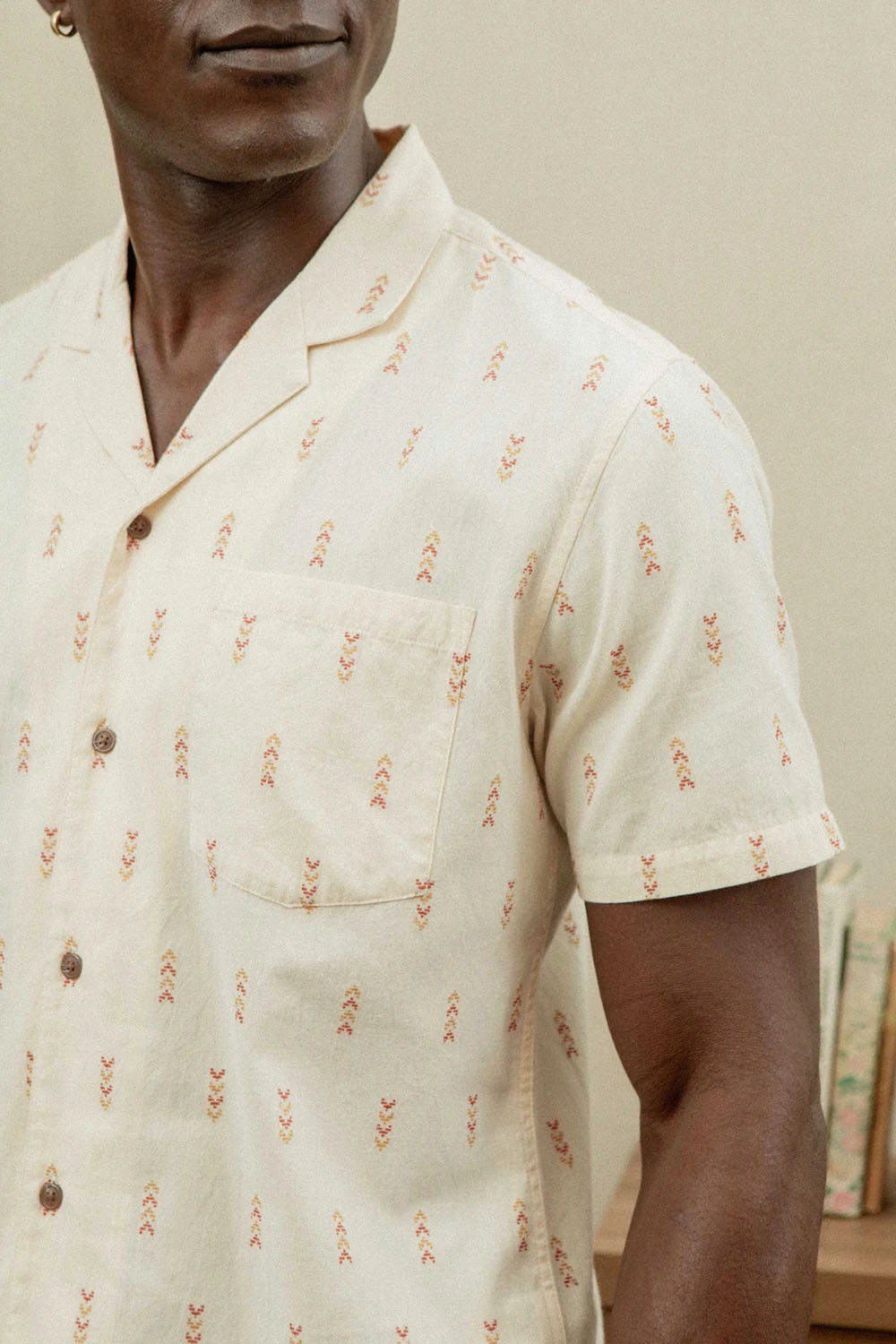 COLLINS SLIM SHIRT Dune Chevron