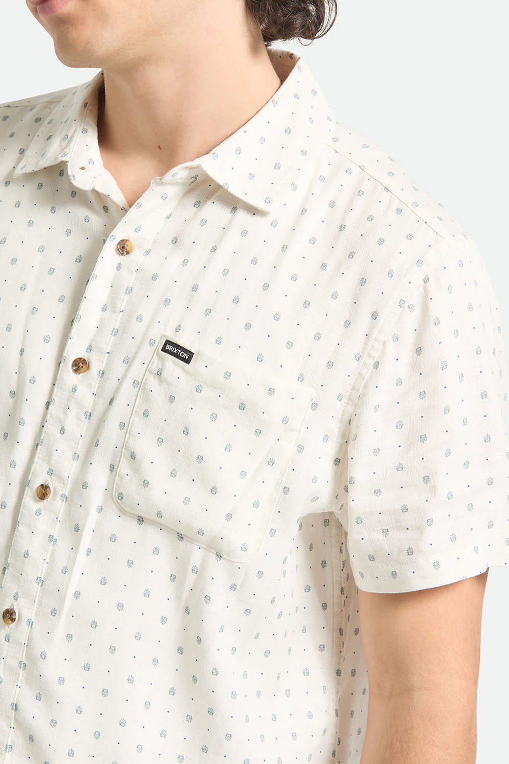 CHARTER SLUB SS Off White Micro Geo