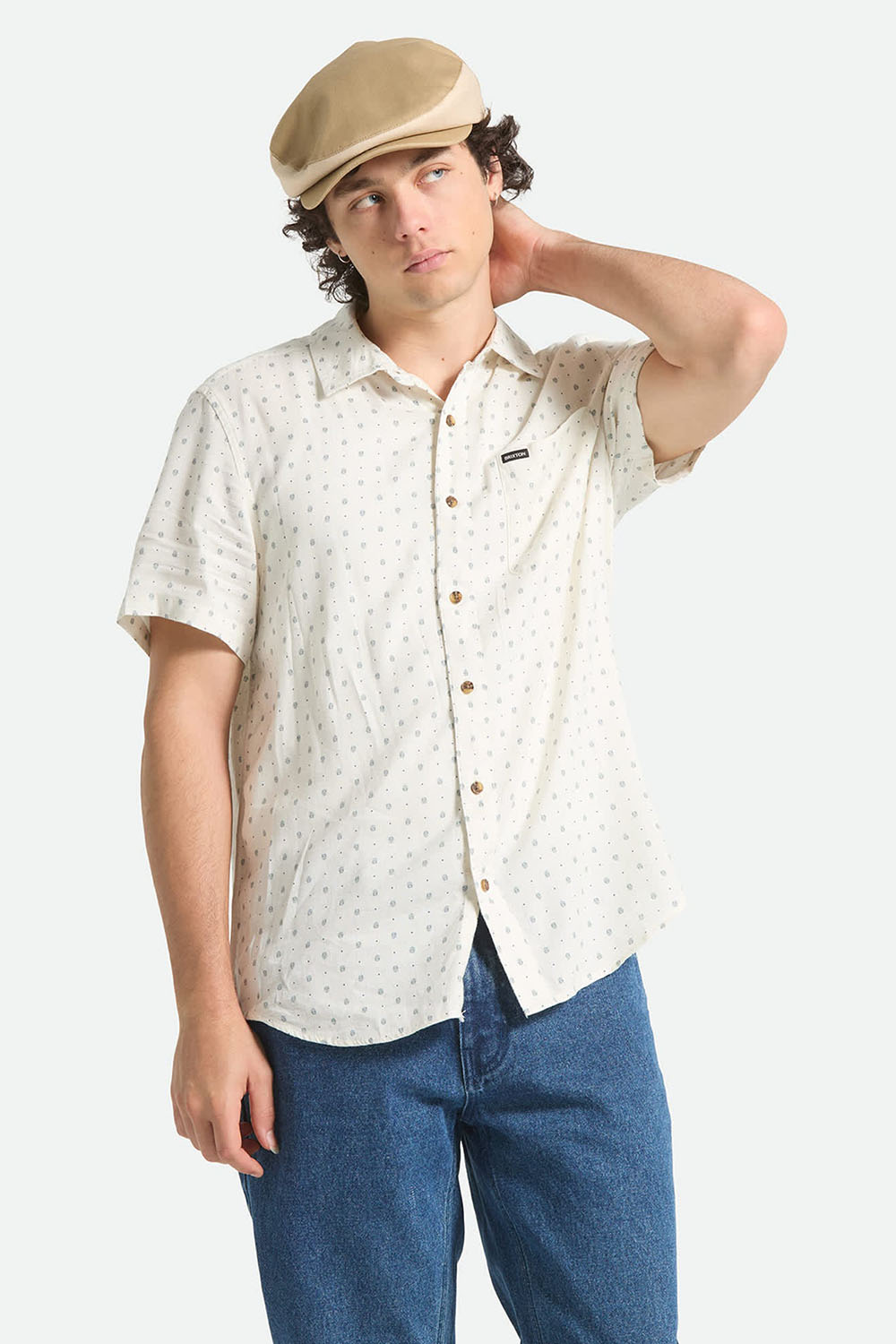CHARTER SLUB SS Off White Micro Geo