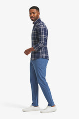 CITY FLANNEL Navy Gray Large Plaid