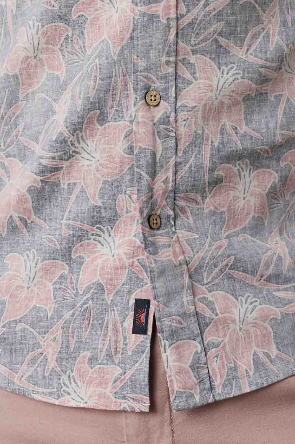Breeze Shirt Navy Red Lotus