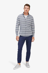 CITY FLANNEL Navy Horizontal Stripe