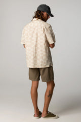 DYLAN PRINTED SS Painted Check Ecru