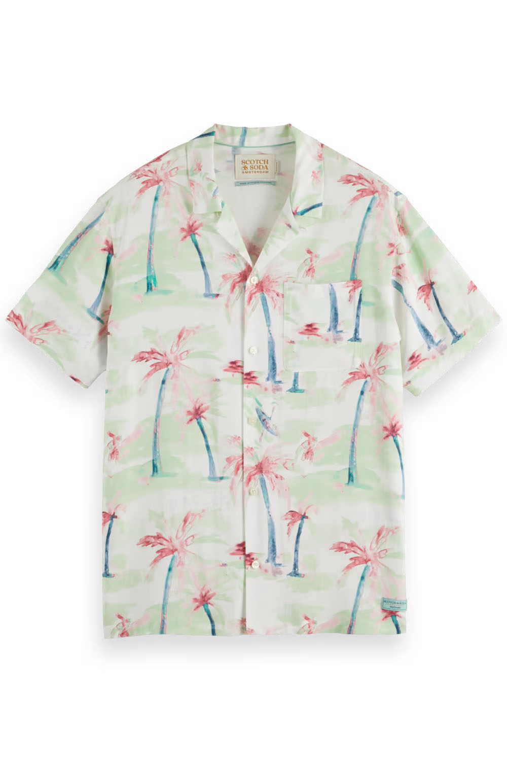 ALLOVER PRINTED VISCOSE SS Palmtree Hawaii