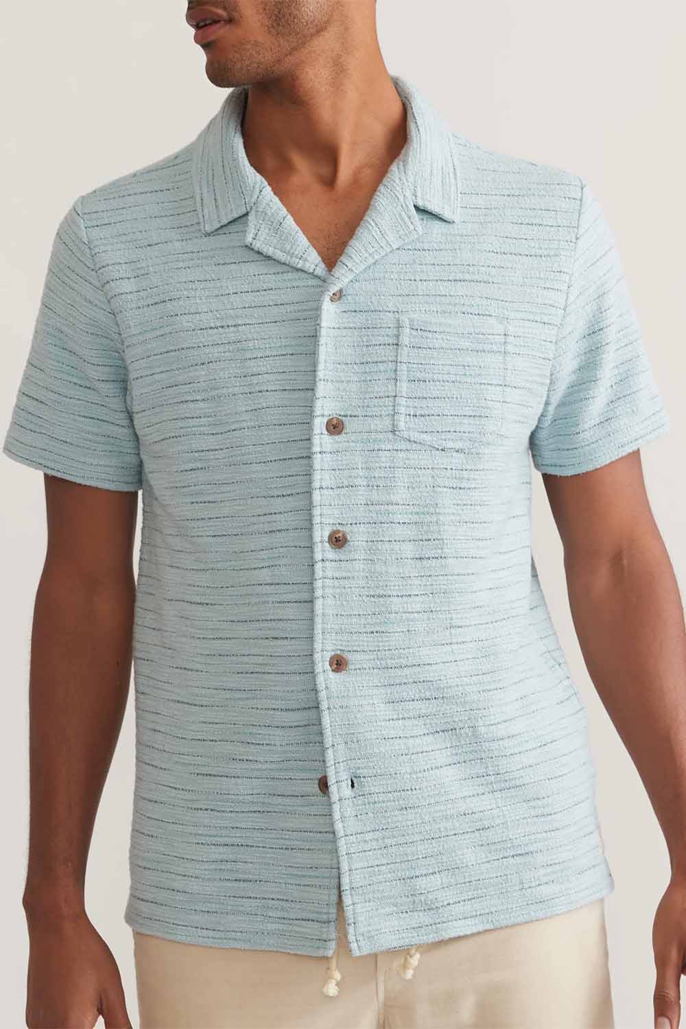BEACH TEXTURE RESORT SHIRT Sterling Blue