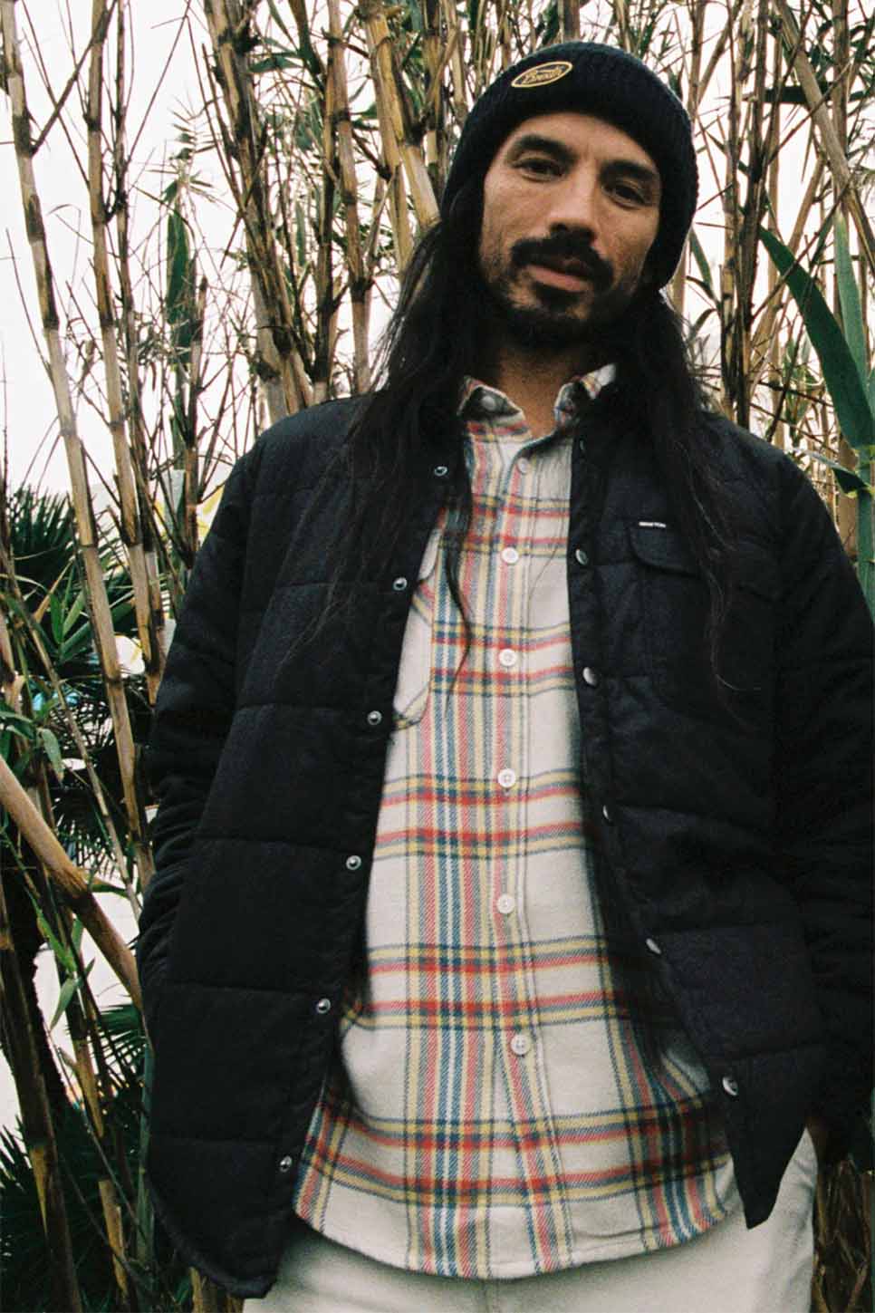BOWERY LS FLANNEL White Smokey/Yellow/Casa Red