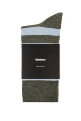 CLASSIC STRIPED SOCK Olive/Winter Sky