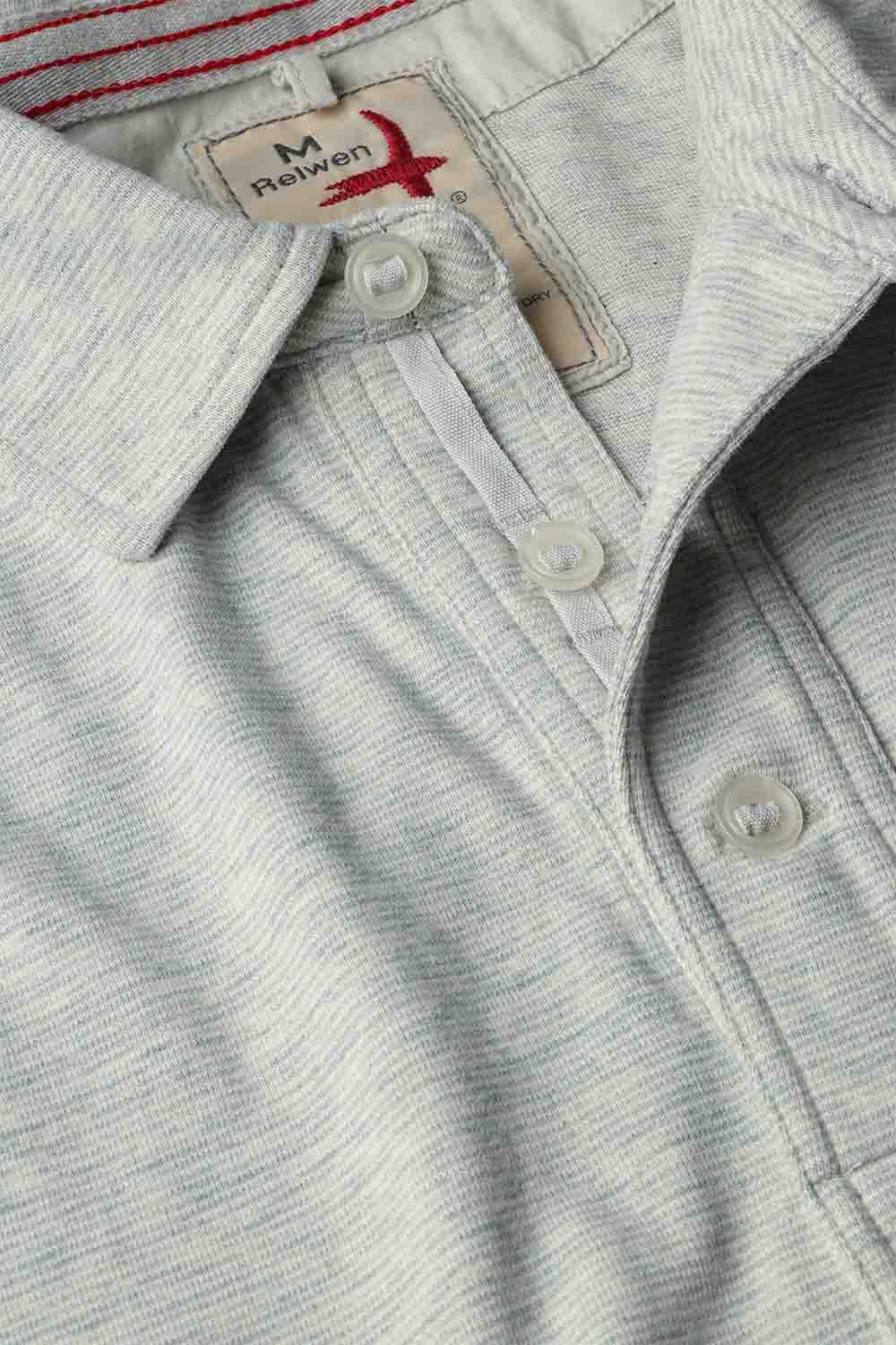 FINELINE JERSEY POLO Stone/White