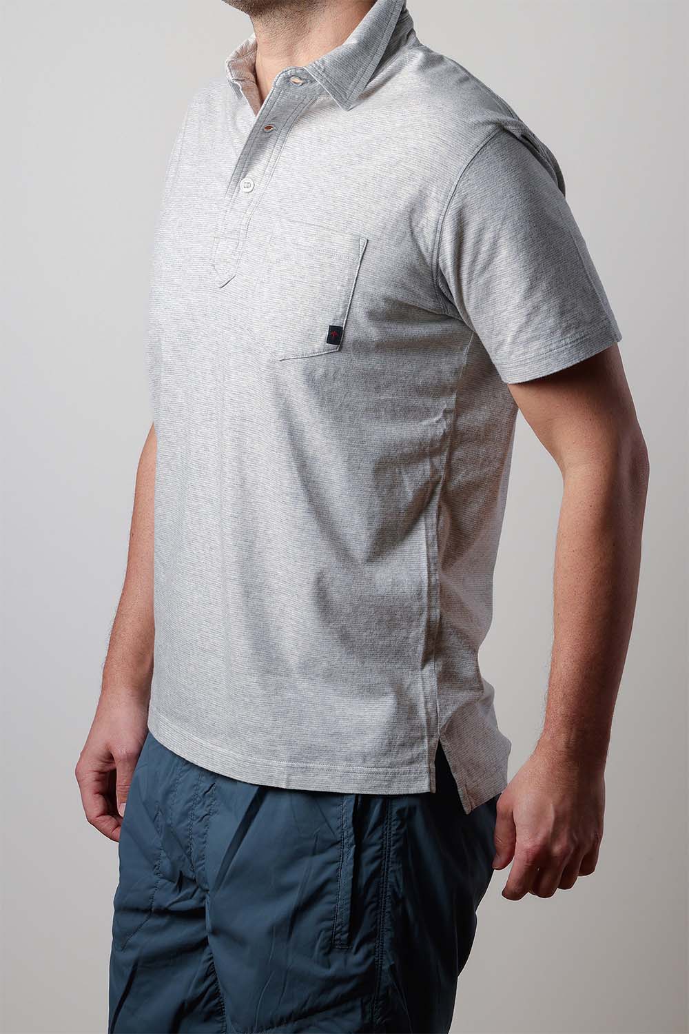 FINELINE JERSEY POLO Stone/White