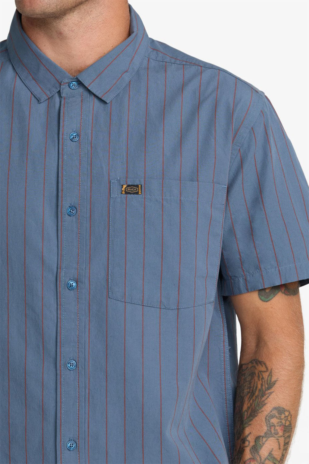 DAYSHIFT WORKWEAR STRIPE SS Vintage Navy