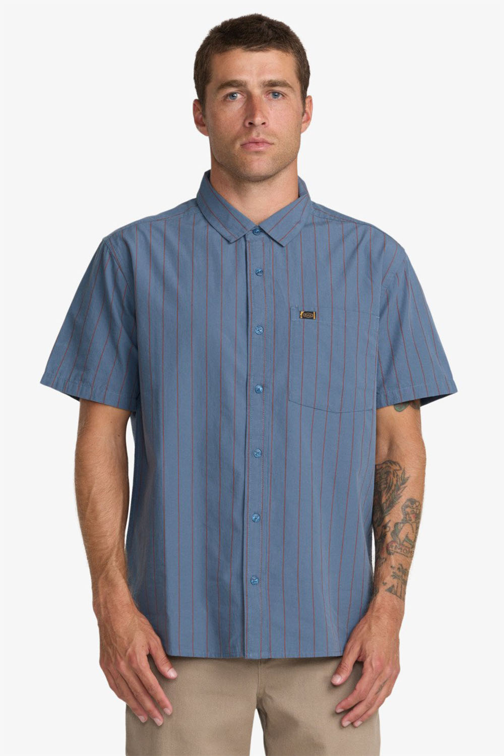 DAYSHIFT WORKWEAR STRIPE SS Vintage Navy