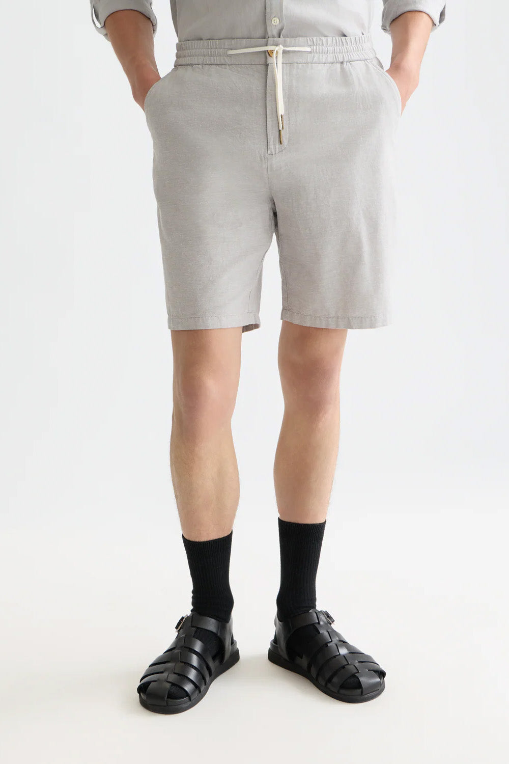 FAVE LINEN CHINO SHORT Grey