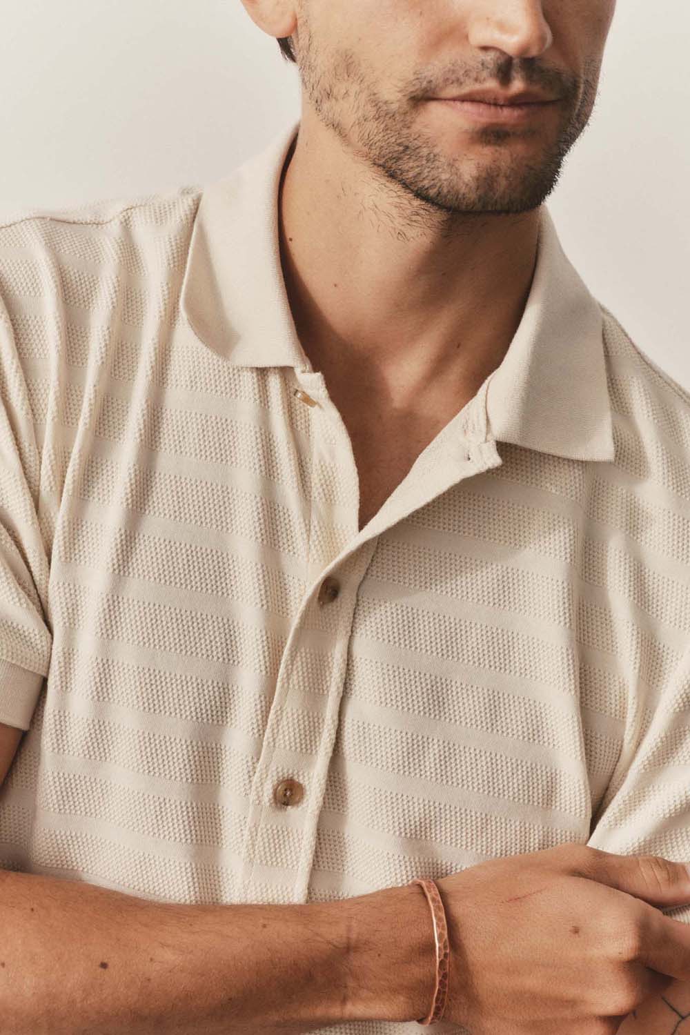 BYWATER POLO Natural Knit Stripe