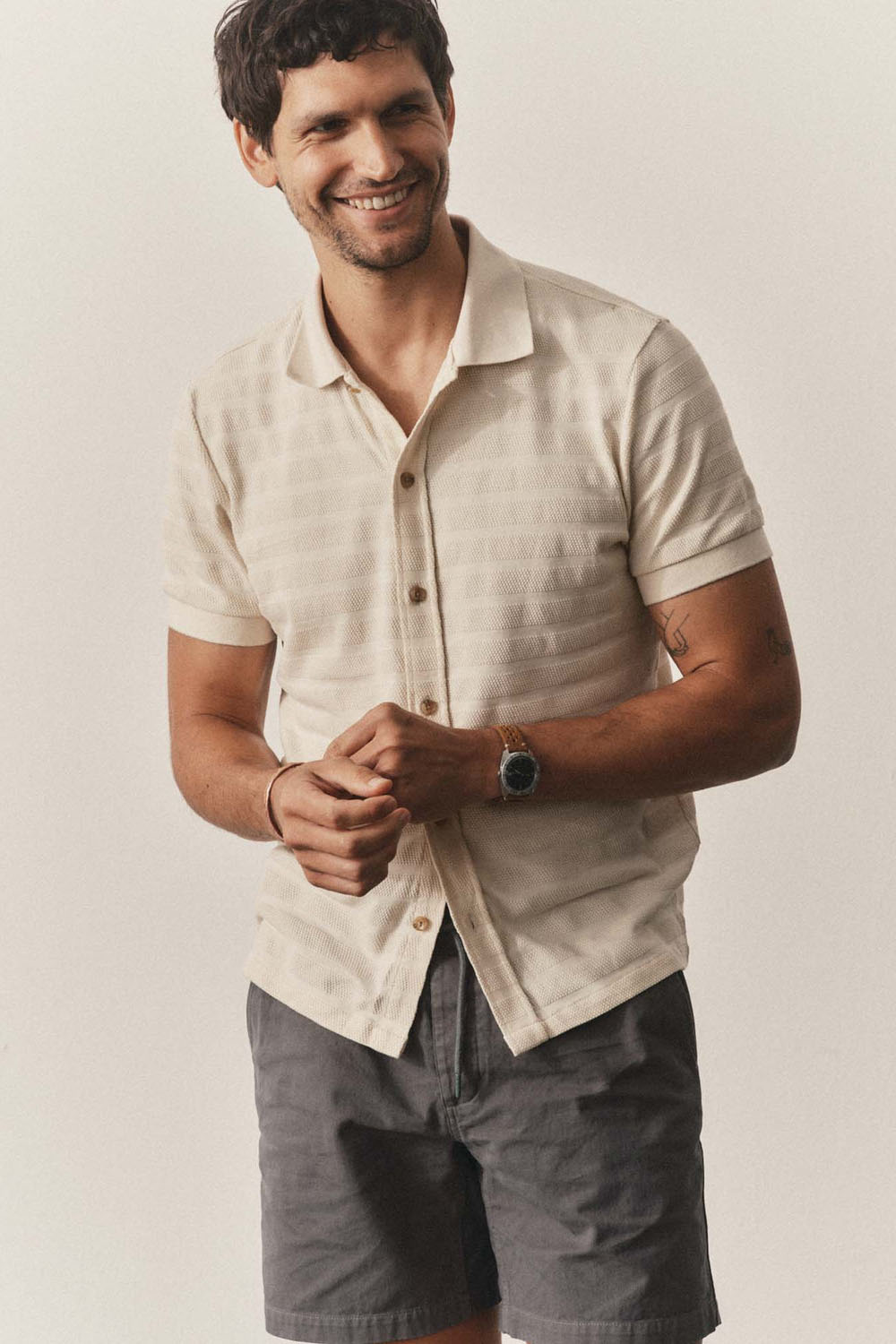 BYWATER POLO Natural Knit Stripe