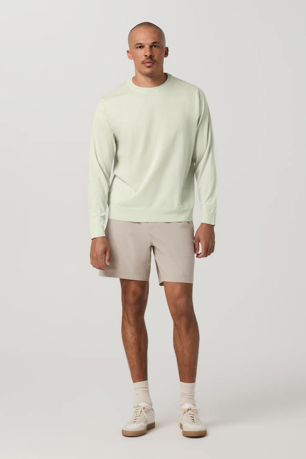 AIM E-WAIST SHORT Khaki Linen Texture