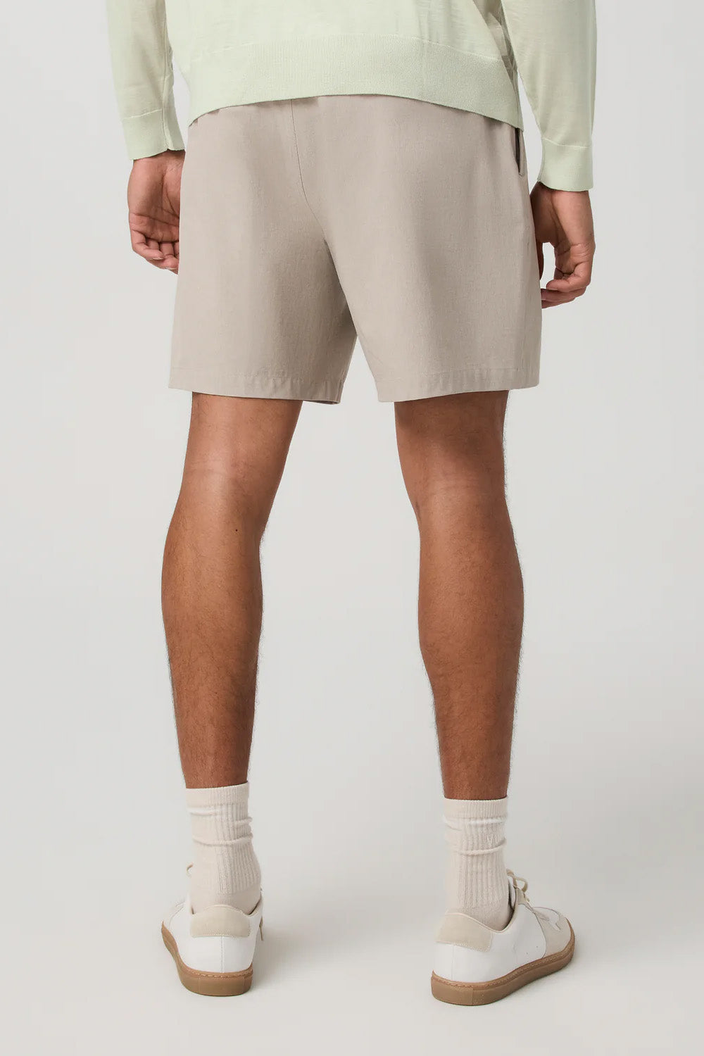 AIM E-WAIST SHORT Khaki Linen Texture