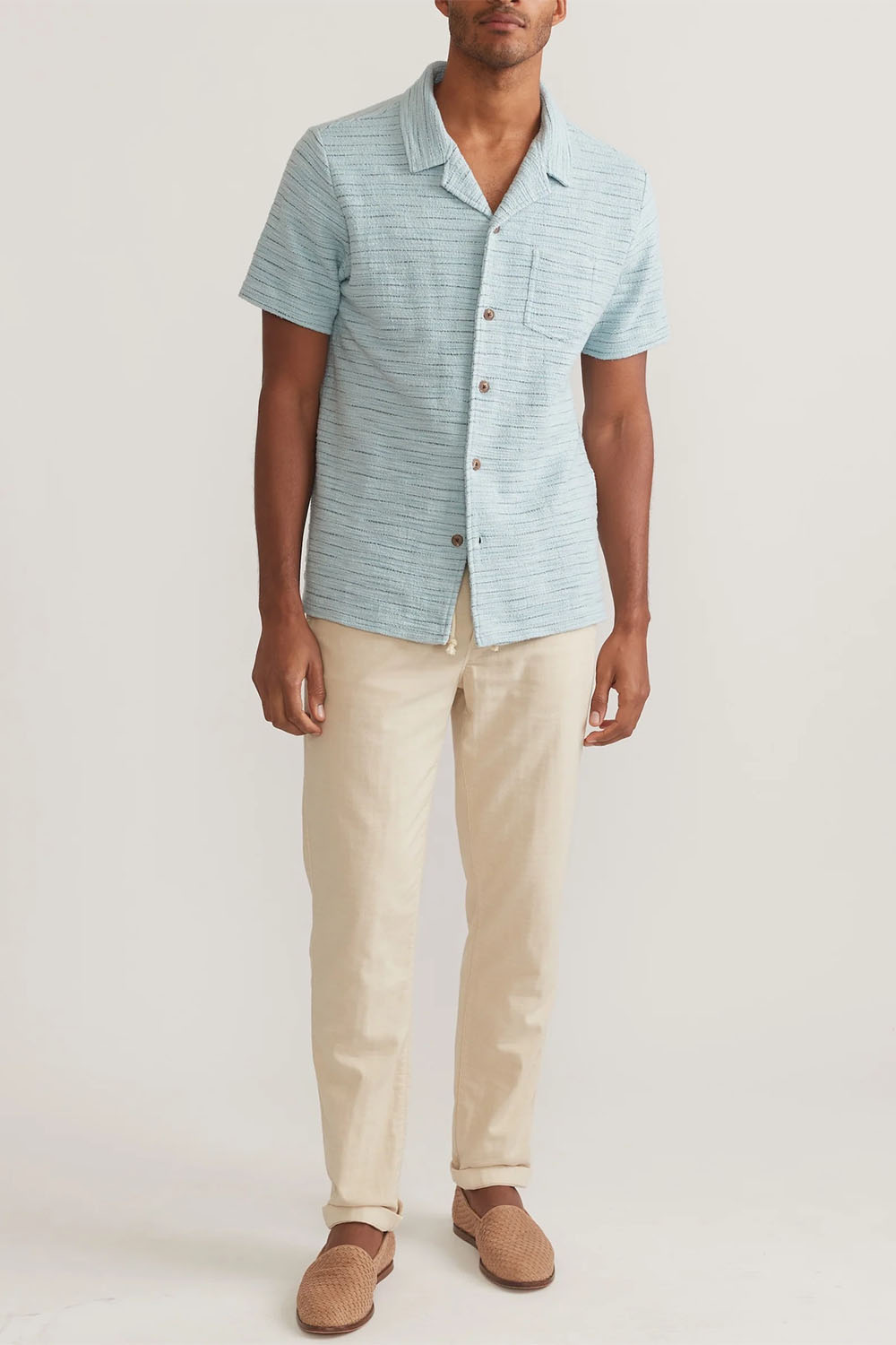 BEACH TEXTURE RESORT SHIRT Sterling Blue